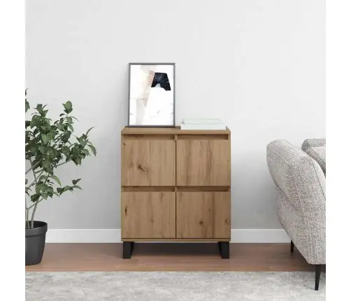 Puse Ar Uzglabāšanu Ar Durvīm Brūna 60 X 35 X 70 Cm Inženierijas Koks Vidaxl