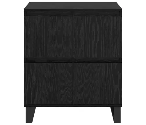 Puse Ar Uzglabāšanu Ar Durvīm Melna 60 X 35 X 70 Cm Inženierijas Koks Vidaxl