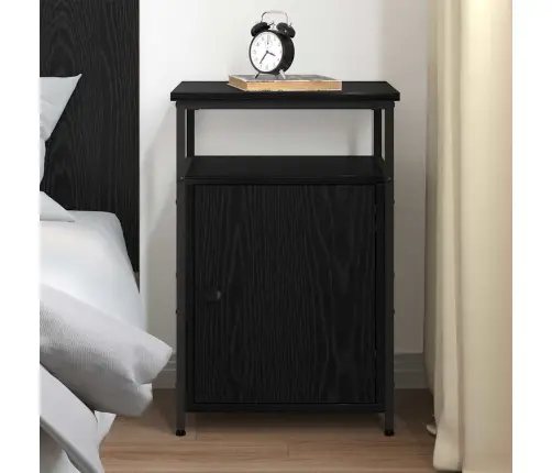 Nakts Skapītis Melns Ozols Inženierijas Koks Vidaxl Nakts Skapītis Melns Ozols Inženierijas Koks Vidaxl