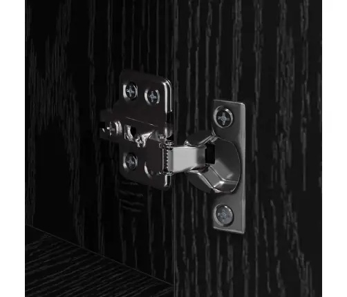 Nakts Skapītis 2 Pcs Melns Ozols Inženierijas Koks Vidaxl