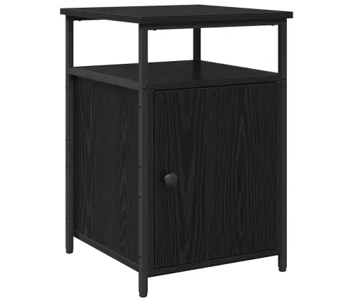 Nakts Skapītis 2 Pcs Melns Ozols Inženierijas Koks Vidaxl