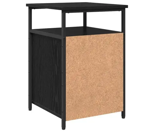 Nakts Skapītis 2 Pcs Melns Ozols Inženierijas Koks Vidaxl