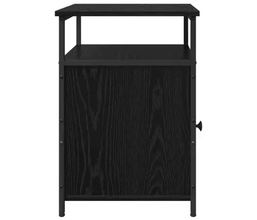 Nakts Skapītis 2 Pcs Melns Ozols Inženierijas Koks Vidaxl