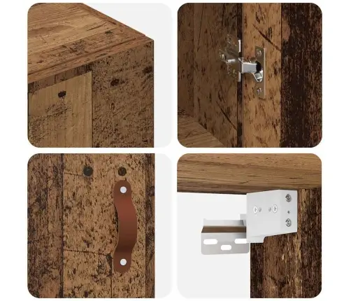 Sienas Skapis Brūna 69.5 X 34 X 90 Cm Inženierijas Koks Vidaxl