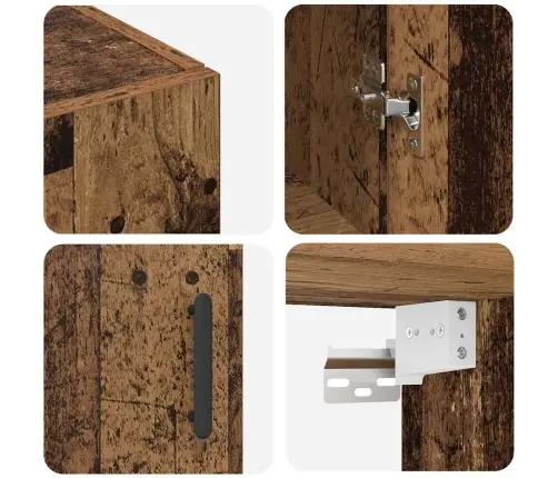 Sienas Skapis Vecs Koks 69.5 X 34 X 90 Cm Inženierijas Koks Vidaxl