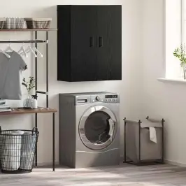 Sienas Skapis Melns Ozols 69.5 X 34 X 90 Cm Inženierijas Koks Vidaxl