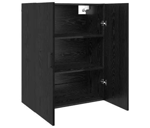 Sienas Skapis Melns Ozols 69.5 X 34 X 90 Cm Inženierijas Koks Vidaxl