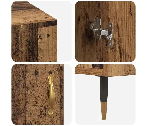 Galds Ar Plauktu Vecs Koks 140 X 50 X 75 Cm Inženierijas Koks Vidaxl
