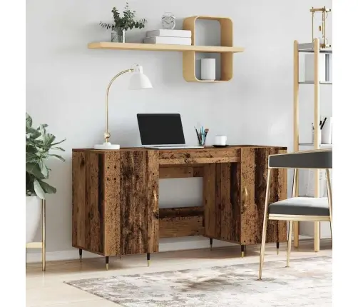 Galds Ar Plauktu Vecs Koks 140 X 50 X 75 Cm Inženierijas Koks Vidaxl