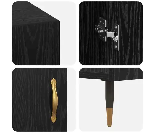 Galds Ar Plauktu Melns Ozols 140 X 50 X 75 Cm Inženierijas Koks Vidaxl