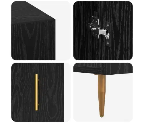 Galds Ar Plauktu Melns Ozols 140 X 50 X 75 Cm Inženierijas Koks Vidaxl