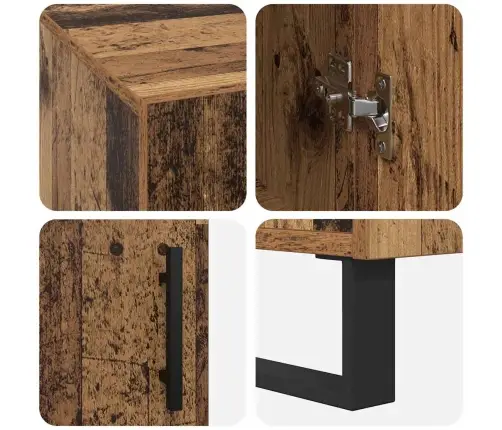 Laud Riiuliga Uksega Vana Puit 140 X 50 X 75 Cm Tehispuit