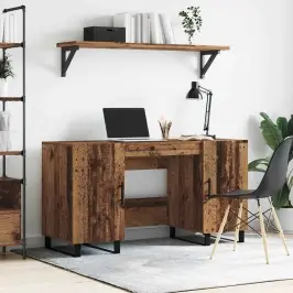 Galds Ar Plauktu Vecs Koks 140 X 50 X 75 Cm Inženierijas Koks Vidaxl