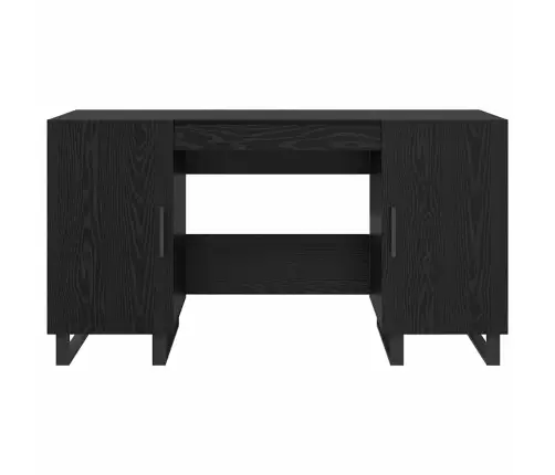 Laud Riiuliga Uksega Must Tamm 140 X 50 X 75 Cm Tehispuit