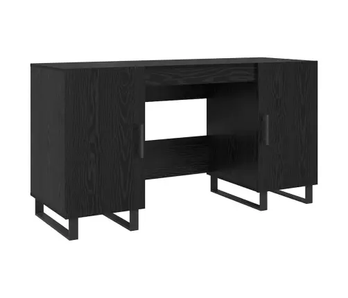 Laud Riiuliga Uksega Must Tamm 140 X 50 X 75 Cm Tehispuit