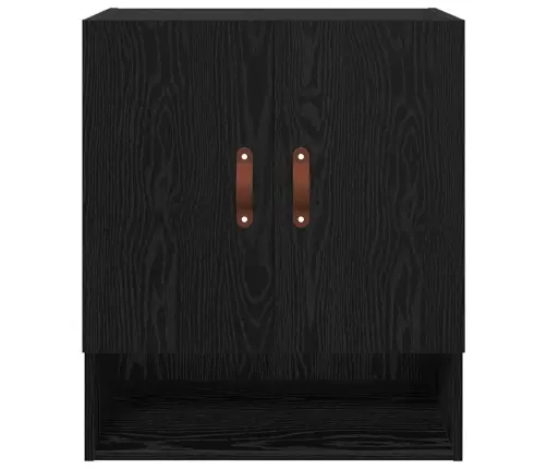Sienas Skapis Melns Ozols 60 X 31 X 70 Cm Inženierijas Koks Vidaxl