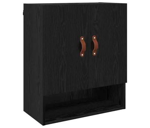 Sienas Skapis Melns Ozols 60 X 31 X 70 Cm Inženierijas Koks Vidaxl