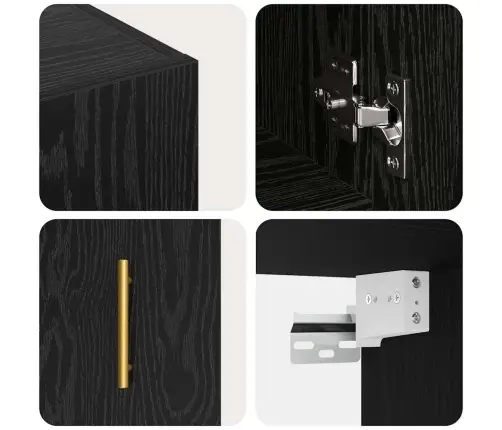 Sienas Skapis Melns Ozols 60 X 31 X 70 Cm Inženierijas Koks Vidaxl