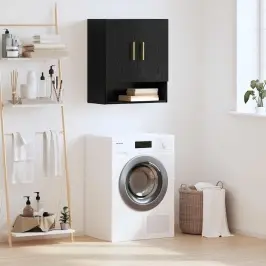 Sienas Skapis Melns Ozols 60 X 31 X 70 Cm Inženierijas Koks Vidaxl