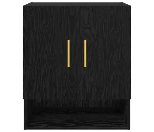 Sienas Skapis Melns Ozols 60 X 31 X 70 Cm Inženierijas Koks Vidaxl