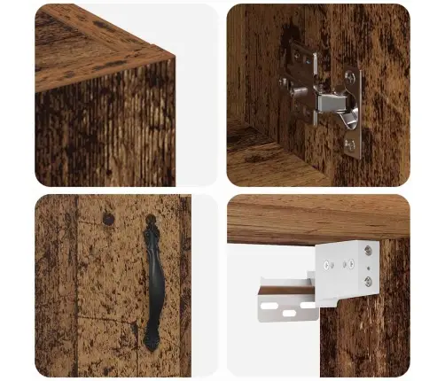 Sienas Skapis Vecs Koks 60 X 31 X 70 Cm Inženierijas Koks Vidaxl