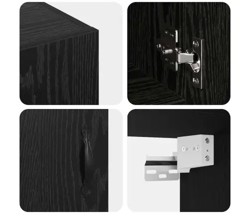 Sienas Skapis Melns Ozols 60 X 31 X 70 Cm Inženierijas Koks Vidaxl