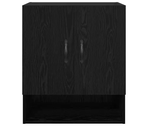 Sienas Skapis Melns Ozols 60 X 31 X 70 Cm Inženierijas Koks Vidaxl