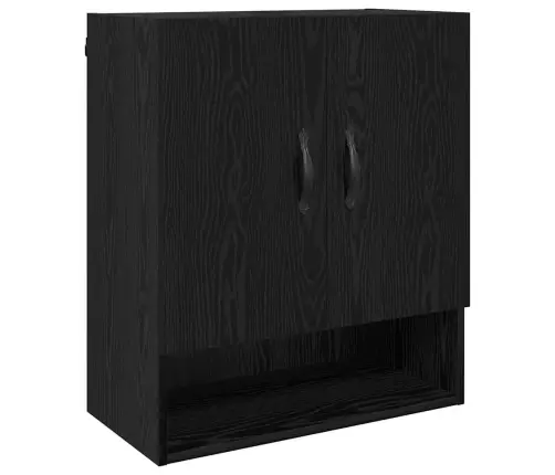 Sienas Skapis Melns Ozols 60 X 31 X 70 Cm Inženierijas Koks Vidaxl