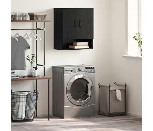 Seinale Kinnitatav Kapp Must Tamm 60 X 31 X 70 Cm Tehispuit