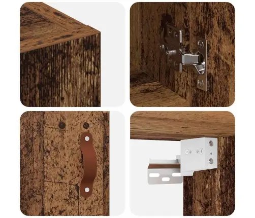 Sienas Skapis Vecs Koks 60 X 31 X 60 Cm Inženierijas Koks Vidaxl