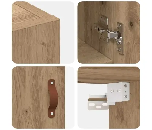 Sienas Skapis Amatnieku Ozola 60 X 31 X 60 Cm Inženierijas Koks Vidaxl