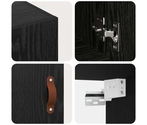 Sienas Skapis Melns Ozols 60 X 31 X 60 Cm Inženierijas Koks Vidaxl