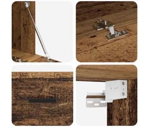 Sienas Skapis Vecs Koks 60 X 36.5 X 35 Cm Inženierijas Koks Vidaxl