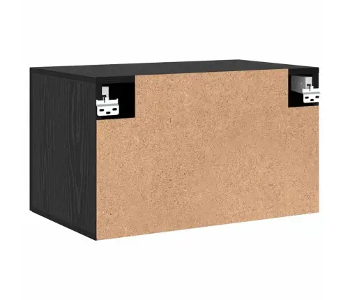 Sienas Skapis Melns Ozols 60 X 36.5 X 35 Cm Inženierijas Koks Vidaxl