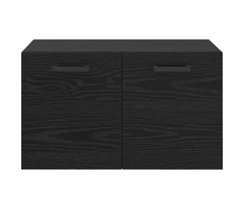 Sienas Skapis Melns Ozols 60 X 36.5 X 35 Cm Inženierijas Koks Vidaxl