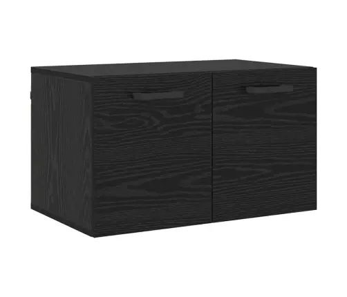 Sienas Skapis Melns Ozols 60 X 36.5 X 35 Cm Inženierijas Koks Vidaxl