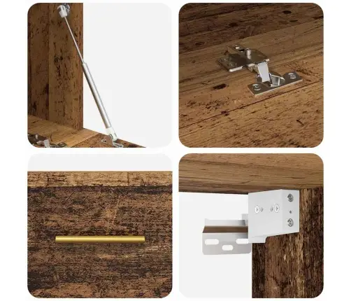 Sienas Skapis Vecs Koks 80 X 36.5 X 35 Cm Inženierijas Koks Vidaxl