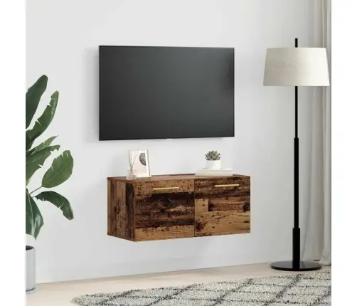 Sienas Skapis Vecs Koks 80 X 36.5 X 35 Cm Inženierijas Koks Vidaxl