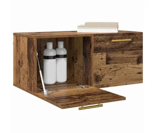 Sienas Skapis Vecs Koks 80 X 36.5 X 35 Cm Inženierijas Koks Vidaxl