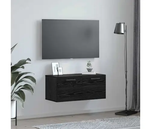 Sieninė Spintelė Juoda Ąžuolo 80 X 36.5 X 35 Cm