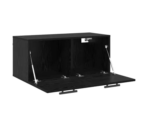 Sieninė Spintelė Juoda Ąžuolo 80 X 36.5 X 35 Cm