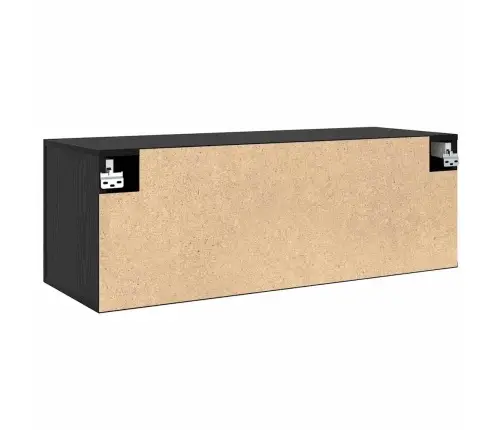 Seinale Kinnitatav Kapp Must Tamm 100 X 36,5 X 35 Cm Tehispuit