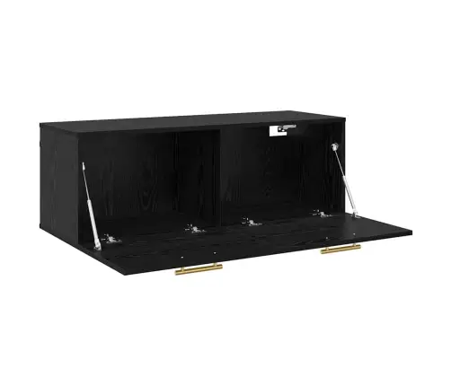 Sienas Skapis Melns Ozols 100 X 36.5 X 35 Cm Inženierijas Koks Vidaxl