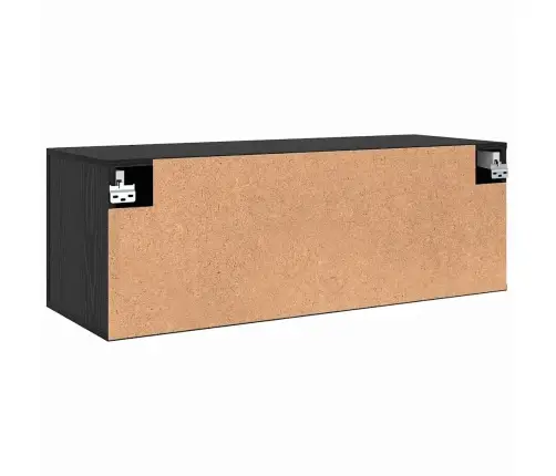 Sienas Skapis Melns Ozols 100 X 36.5 X 35 Cm Inženierijas Koks Vidaxl