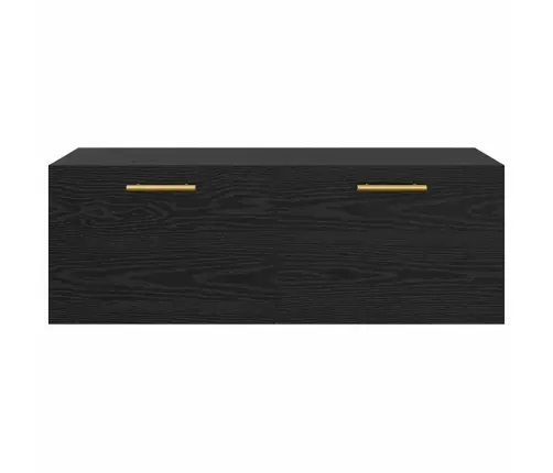 Sienas Skapis Melns Ozols 100 X 36.5 X 35 Cm Inženierijas Koks Vidaxl
