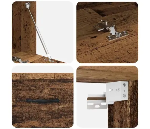 Sienas Skapis Veca Koka 100 X 36.5 X 35 Cm Inženierijas Koks Vidaxl