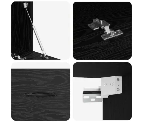 Sienas Skapis Melns Ozols 100 X 36.5 X 35 Cm Inženierijas Koks Vidaxl