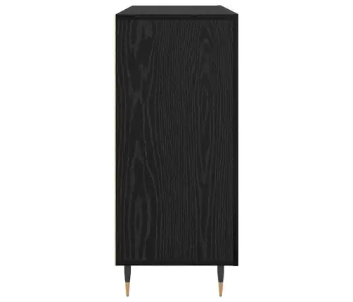 Puse Ar Uzglabāšanu Ar Durvīm Melna 90 X 34 X 80 Cm Inženierijas Koks Vidaxl