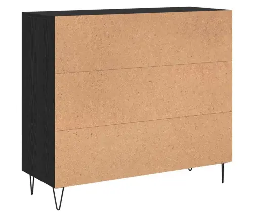 Puse Melns Ozols 90 X 34 X 80 Cm Inženierijas Koks Vidaxl