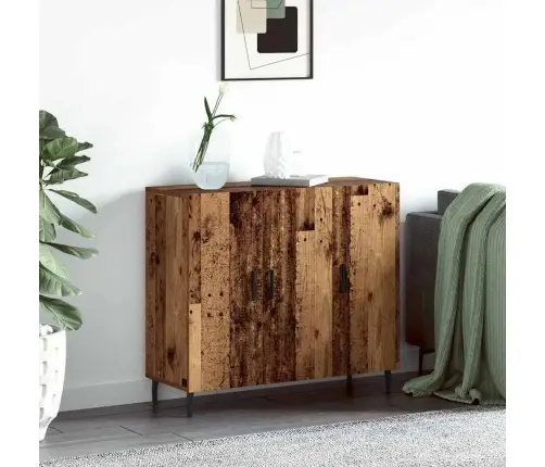 Puse Ar Uzglabāšanu Ar Durvīm Brūna 90 X 34 X 80 Cm Inženierijas Koks Vidaxl